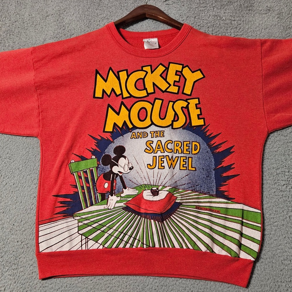 80s Disney Mickey Mouse Sweatshirt USA Made‎ Size Large Sacred Jewel Allison MFG